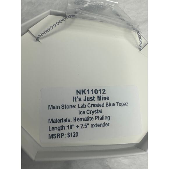 Bomb Party NK11012 "It's just mine" Necklace Lab Created Blue Topaz Ice Crystal - Picture 2 of 2